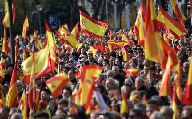 Concentración celebrada este sábado en la madrileña plaza de Colón.