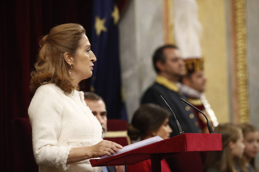 La presidenta del Congreso, Ana Pastor, durante su intervención en el acto.