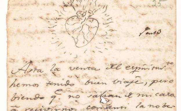 Una de las cartas de la correspondencia de Goya. 