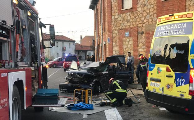 Galería. Los bomberos tuvieron que excarcelar al herido. 