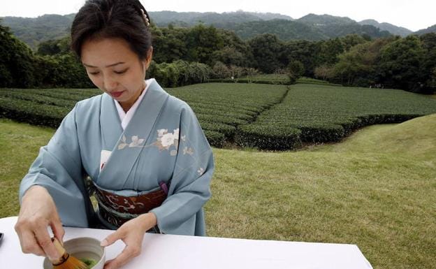 Maestra japonesa del té. 