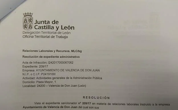 Denuncia de la inspección de Trabajo.