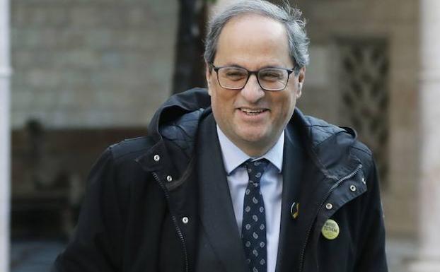 Torra, a su llegada este martes a la reunión del Govern.