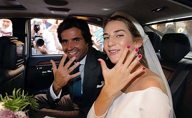 Sibi Montes y Álvaro Sanchís en su boda.