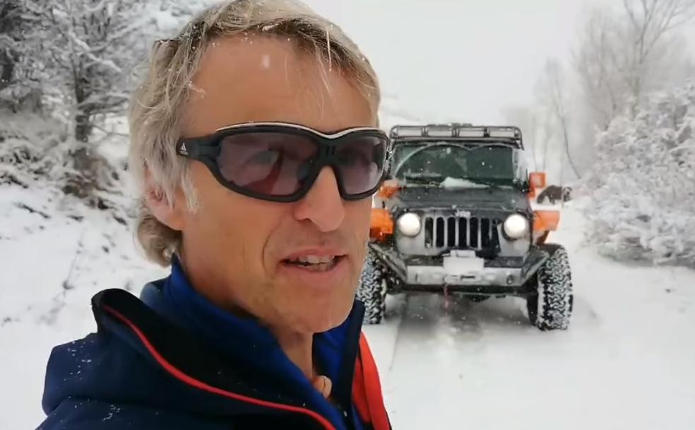 Jesús Calleja este sábado en la montaña de Riaño. 