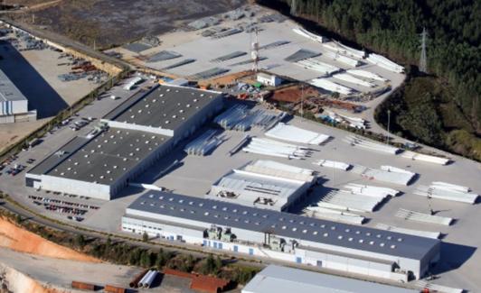 Vista aérea de la planta de LM en Ponferrada. 