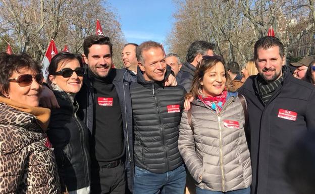 Representantes socialistas en la manifestación.