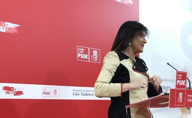Ana Sánchez, secretaria de organización del PSOE de Castilla y León, este lunes.