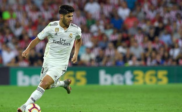 Marco Asensio, durante el partido de la primera vuelta frente al Athletic. 