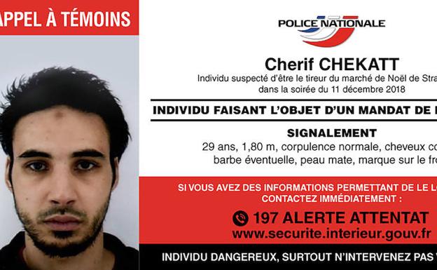 Cartel de búsqueda y captura de Cherif Chekatt.