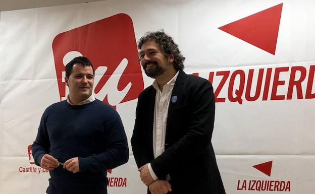 Jorge Barragán y José Sarrión, este miércoles durante la presentación del proceso de primarias de IU Castilla y León-