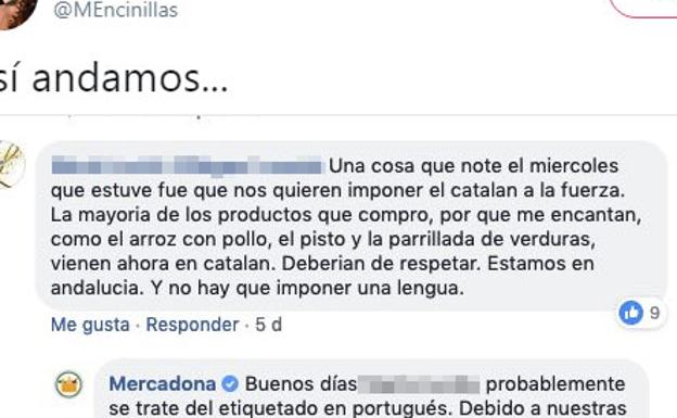 El 'zasca' del Mercadona a la queja de una mujer: «Nos quieren imponer el catalán»