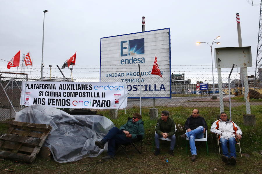 Fotos: Campamento de los trabajadores de las empresas auxiliares de la central térmica de Compostilla en Cubillos del Sil