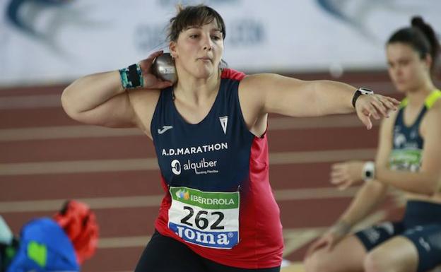 Mónica Borraz, en el Campeonato de España de pista cubierta sub-23 de Salamanca.