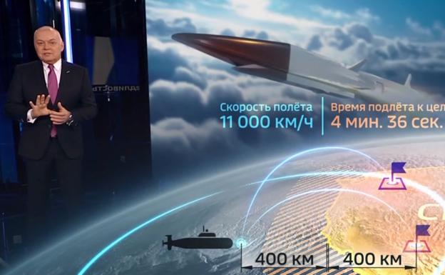 El principal canal público ruso muestra cómo sería un ataque nuclear ruso contra EE UU