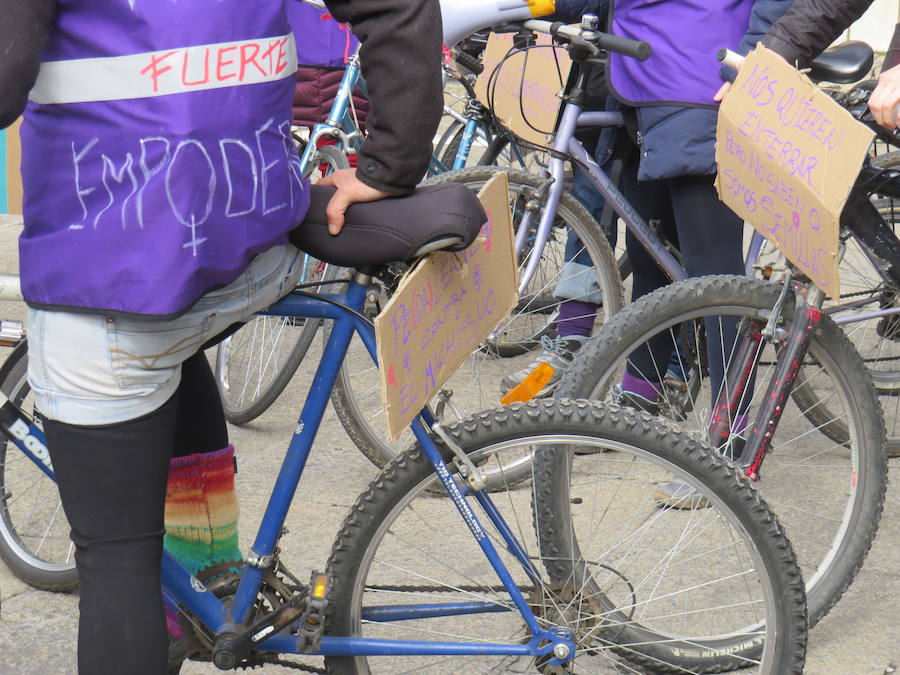 Fotos: Un bicipiquete y mucho morado en León