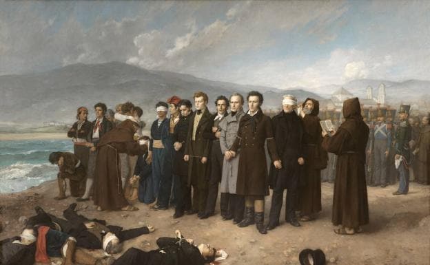 El fusilamiento de Torrijos y sus compañeros en las playas de Málaga' (1888) de Antonio Gisbert. 