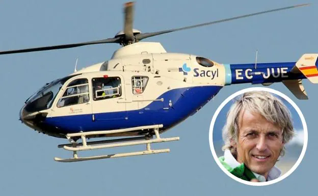 Jesús Calleja ha sido trasladado al Hospital de León en el helicóptero de Emergencias Sacyl.