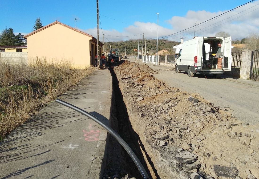Imagen de las obras de mejora en la localidad de Cuadros.