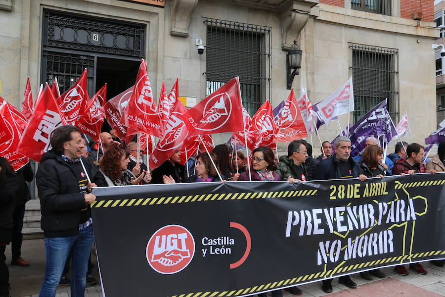 Fotos: Protesta contra el repunto de la siniestralidad laboral en León