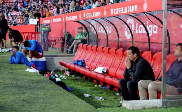 El entrenador del Girona, Eusebio, tras el partido contra el Levante.