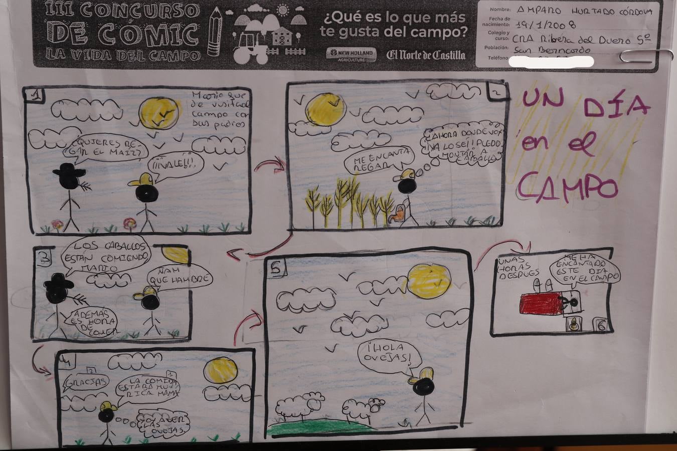 Fotos: Trabajos de 5º de Primaria en la modalidad de cómic del III Concurso de Dibujo y Cómic &#039;La vida del campo