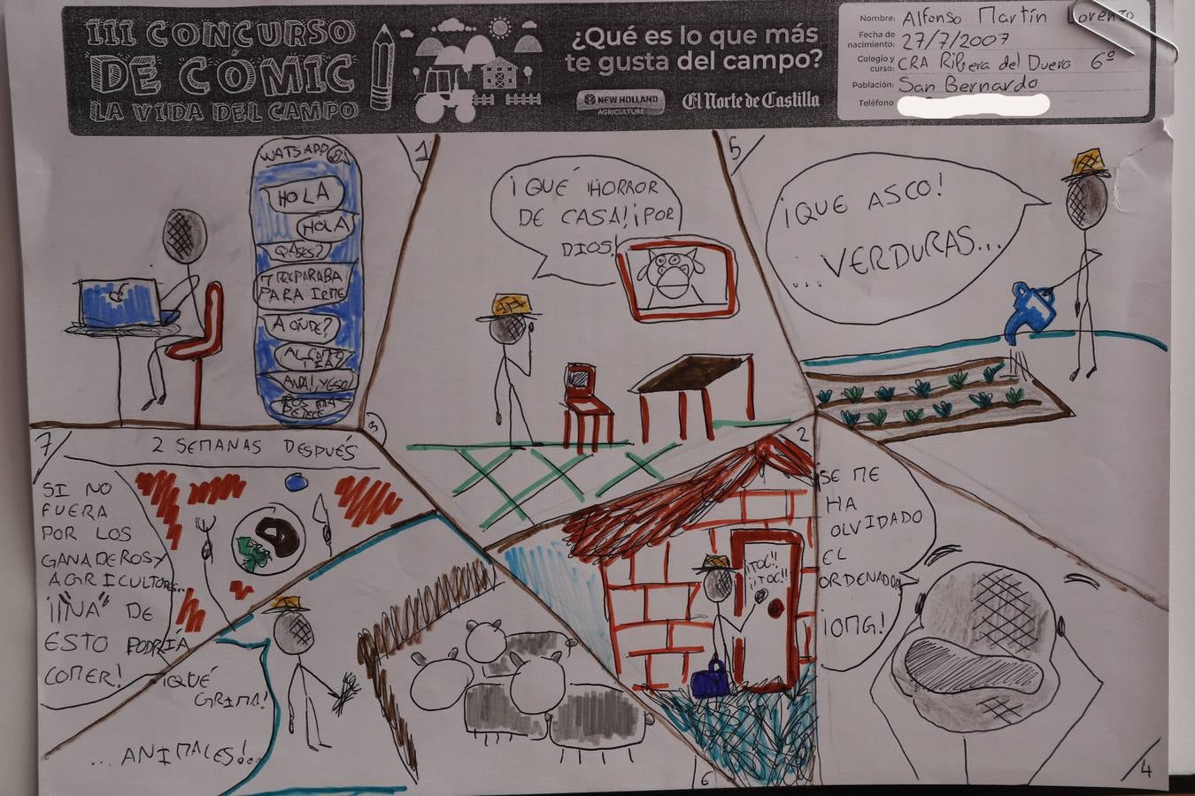 Fotos: Trabajos de 6º de Primaria en la modalidad de cómic del III Concurso de Dibujo y Cómic &#039;La vida del campo&#039;