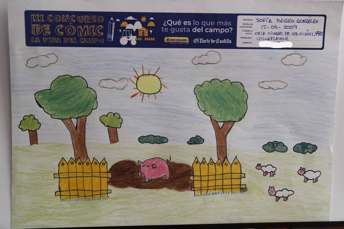 Fotos: Trabajos de 4º de Primaria en la modalidad de dibujo del III Concurso de Dibujo y Cómic &#039;La vida del campo&#039;