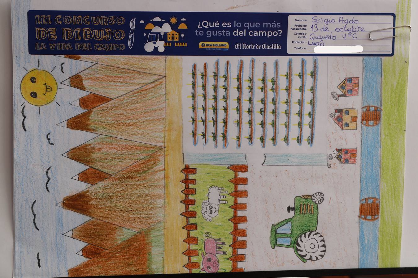 Fotos: Trabajos de 4º de Primaria en la modalidad de dibujo del III Concurso de Dibujo y Cómic &#039;La vida del campo&#039;