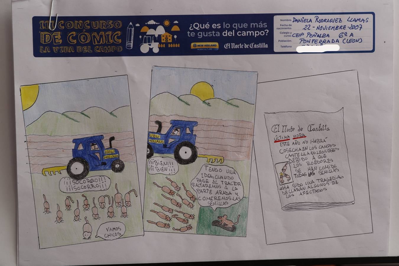 Fotos: Trabajos de 6º de Primaria en la modalidad de dibujo del III Concurso de Dibujo y Cómic &#039;La vida del campo&#039;