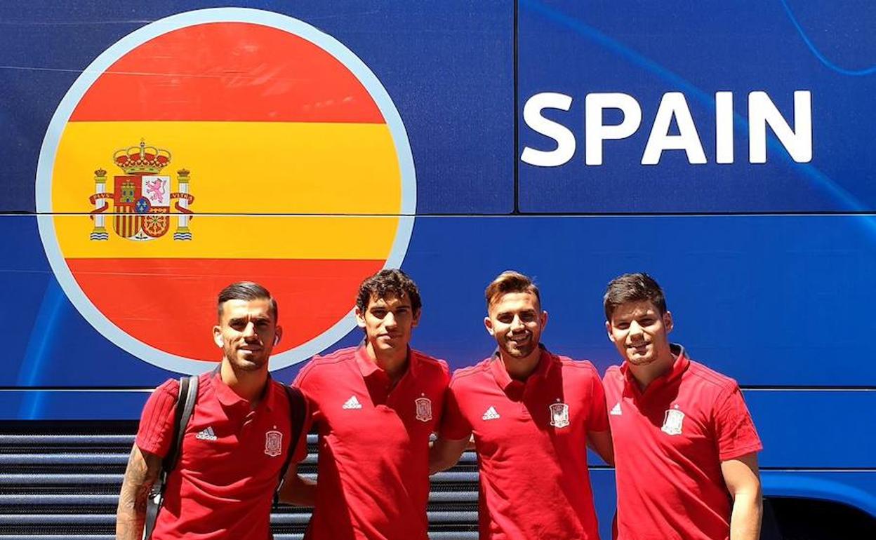 Ceballos, Vallejo, Mayoral y Jorge Meré, en Bolonia. 