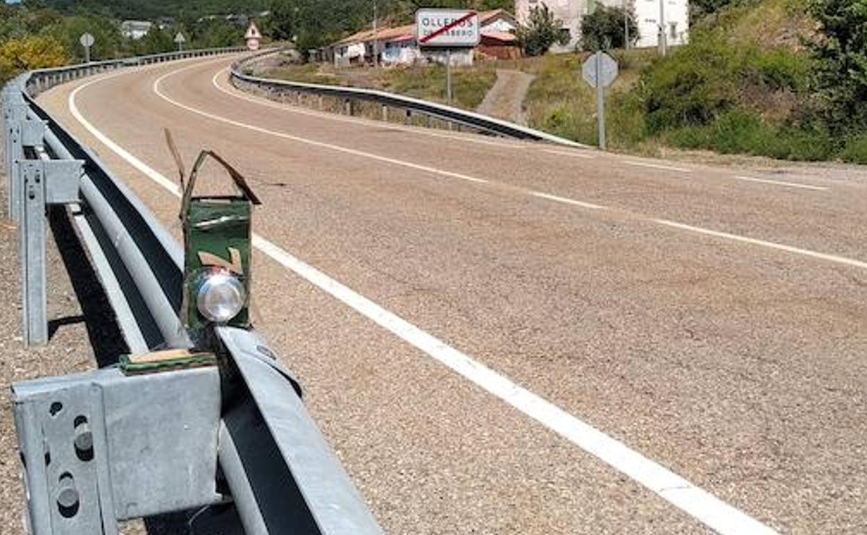 'Radar casero' instalado en la CL-626 en Olleros de Sabero. 