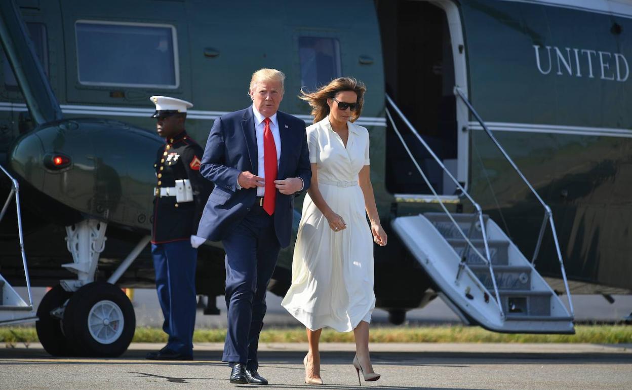 Donald y Melania Trump, de vuelta de un fin de semana en Nueva Jersey. 