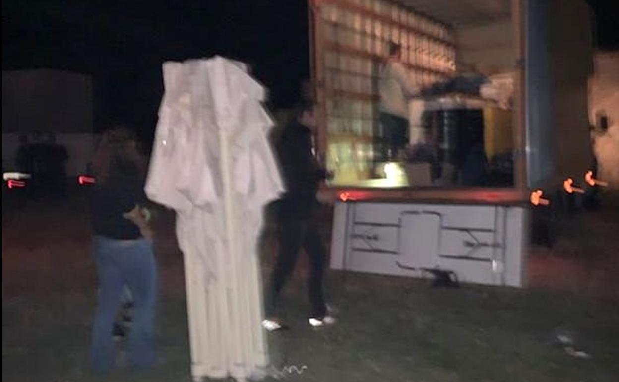 Momento del apagón en Villafañe.