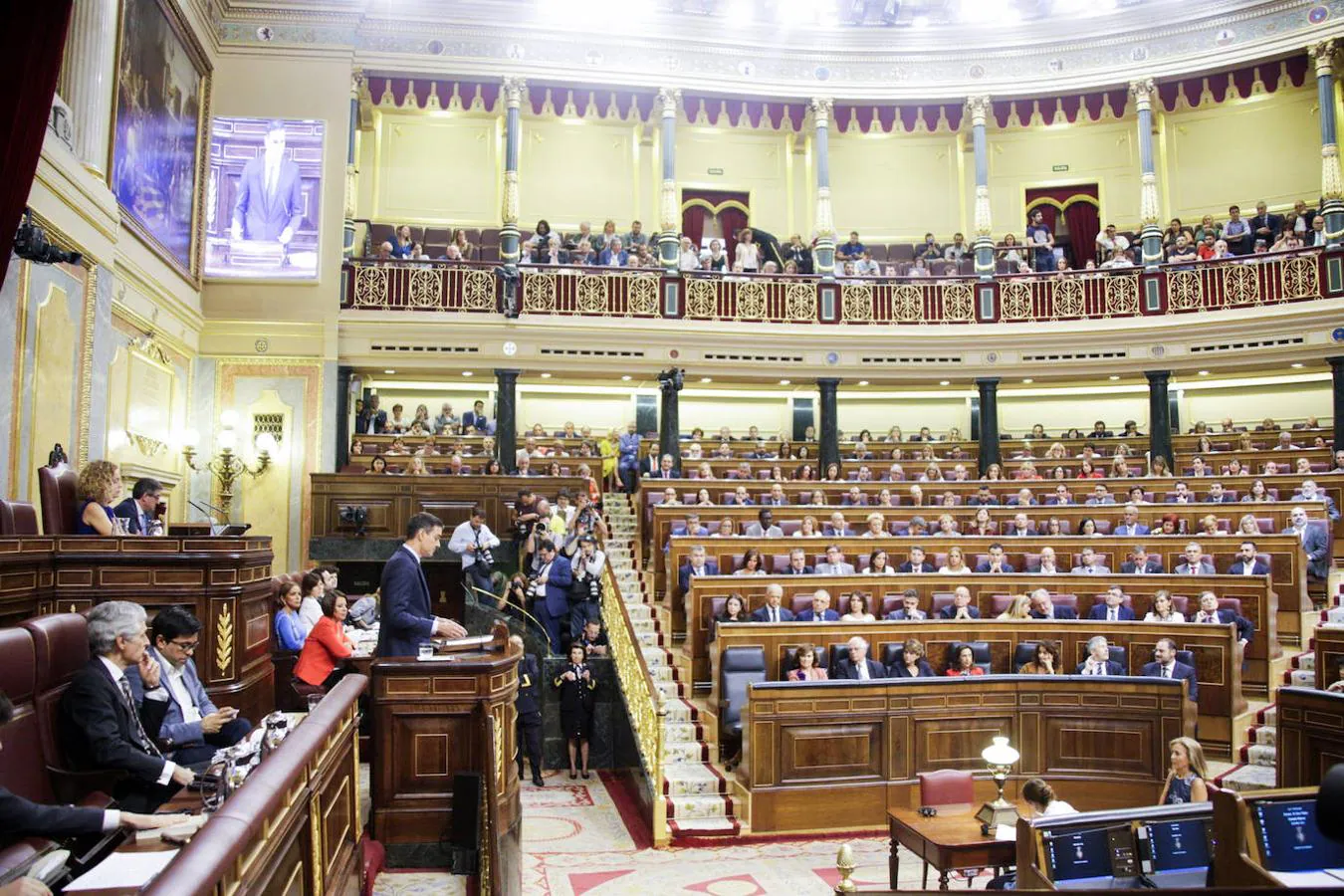 El Congreso de los Diputados durante la intervención de Pedro Sánchez.