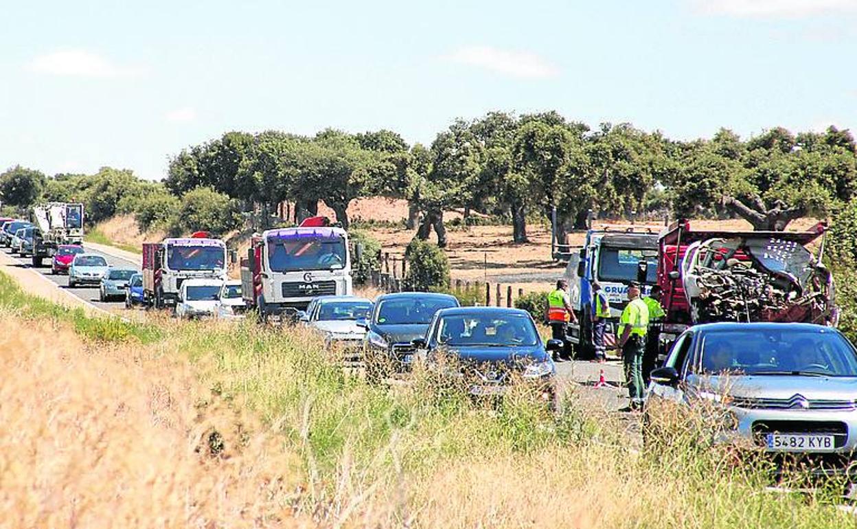 Accidente en Vecinos (Salamanca), donde el lunes falleció un varón. 