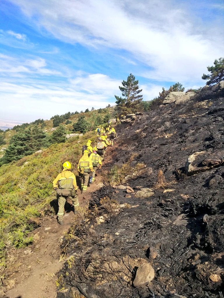 Efectivos de Brif Tabuyo durante los trabajos de este martes.