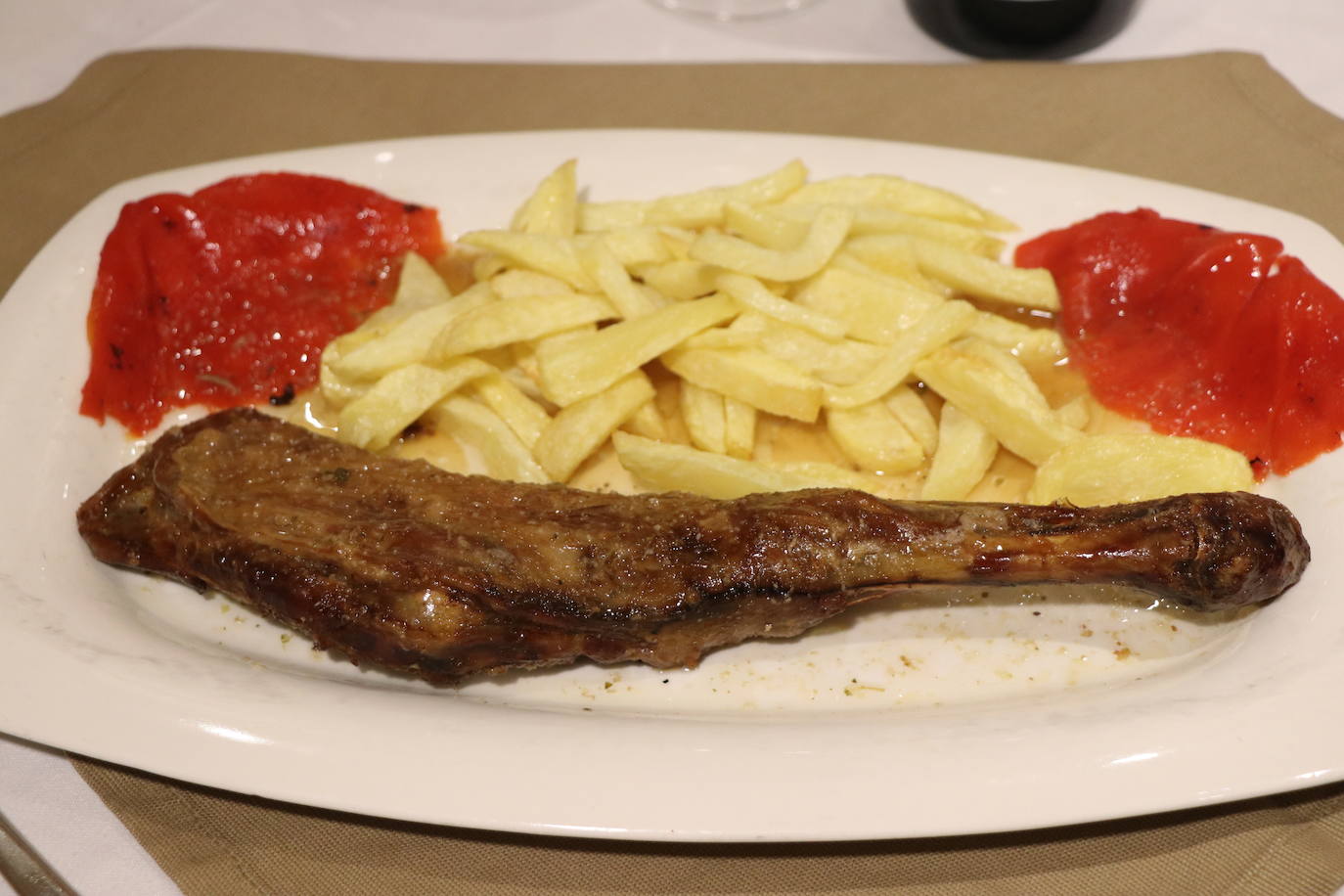 Imagen del chuletón de buey de este restaurante.