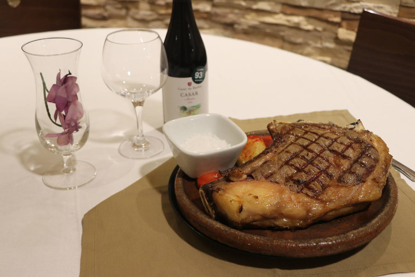 Imagen del chuletón de buey de este restaurante.