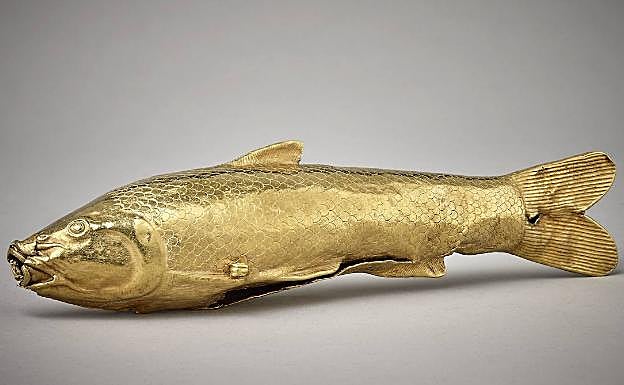 Frasco de oro para aceite perfumado. Takht-i Kuwad (Tayikistán). 500–400 , del British Museum 