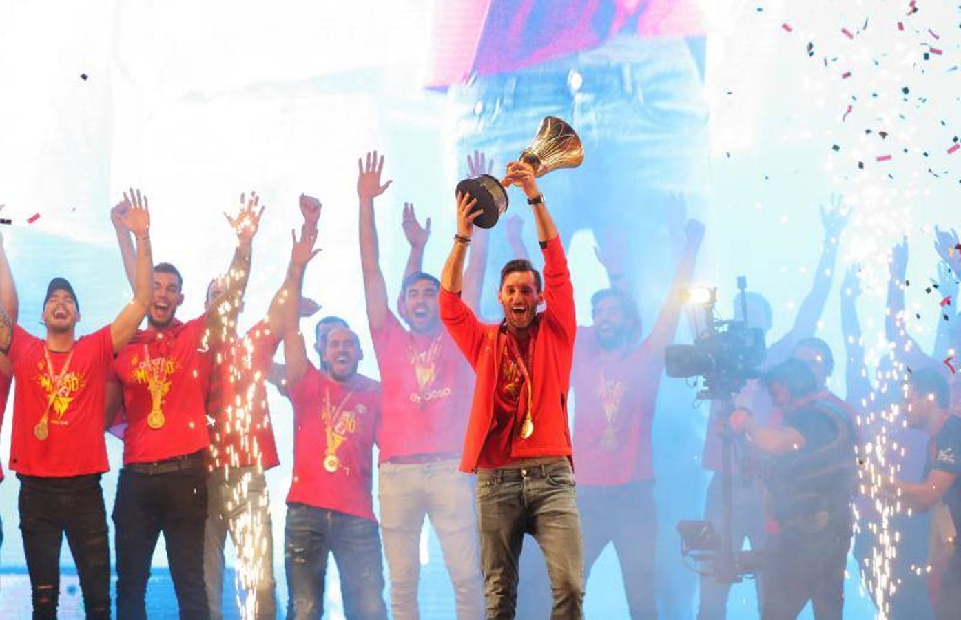 La selección española de baloncesto celebró en Madrid y por todo lo alto la segunda corona mundial de su historia