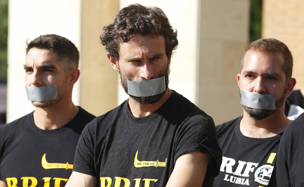 Manifestación de las brigadas ATBRIF en León.