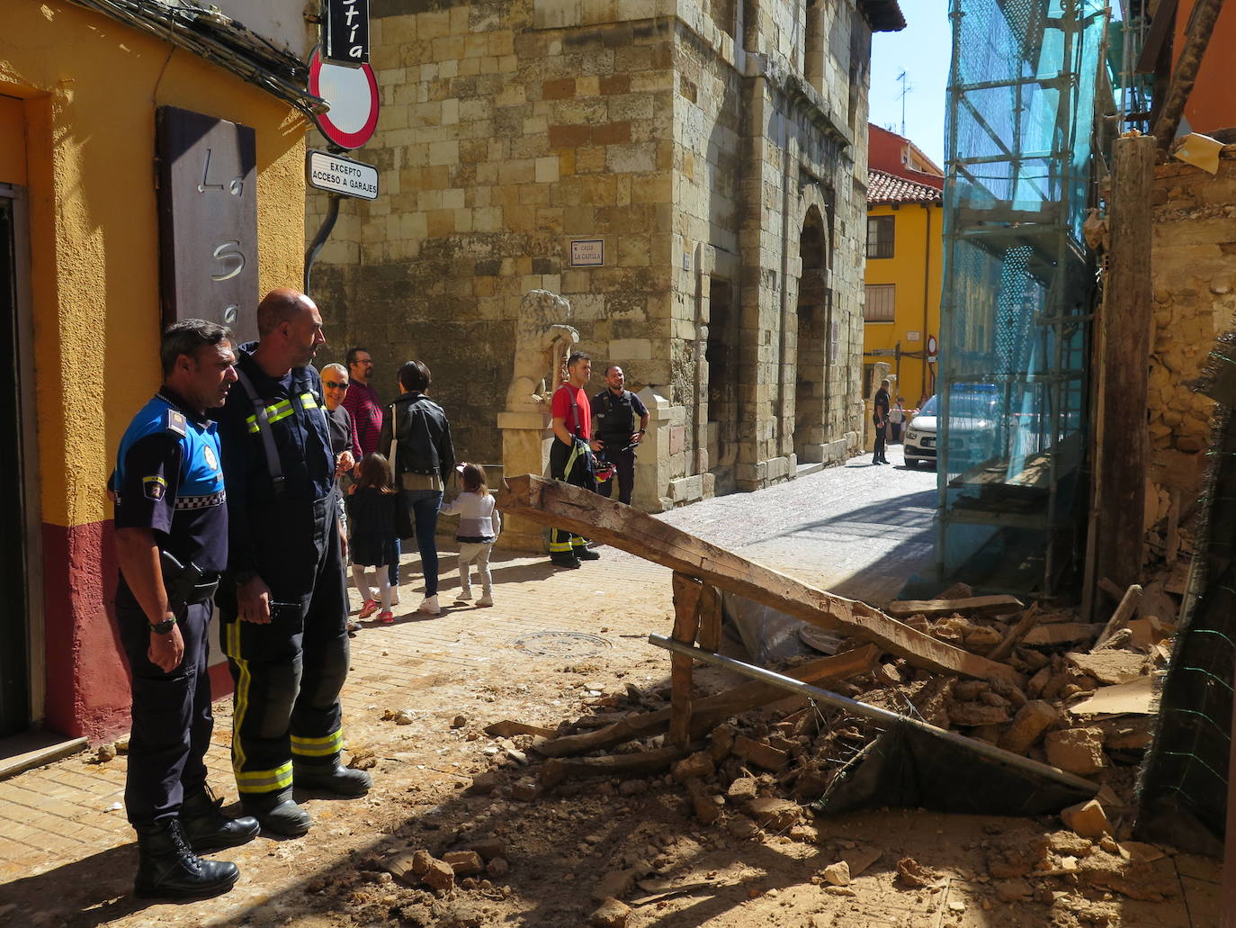 Situación del inmueble tras desplomarse.