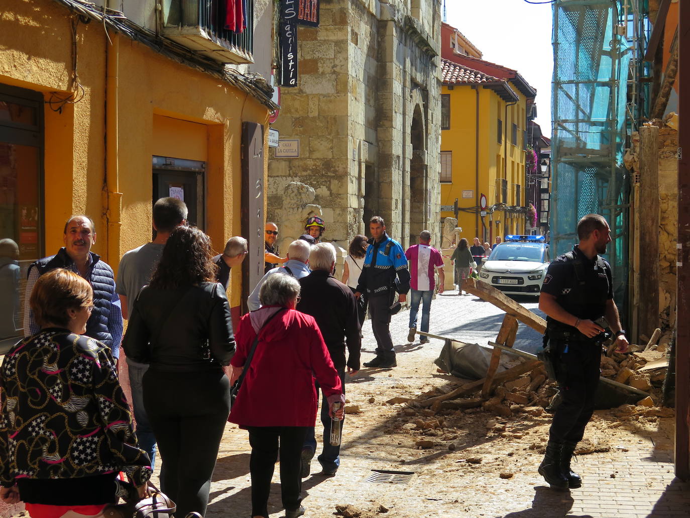 Situación del inmueble tras desplomarse.