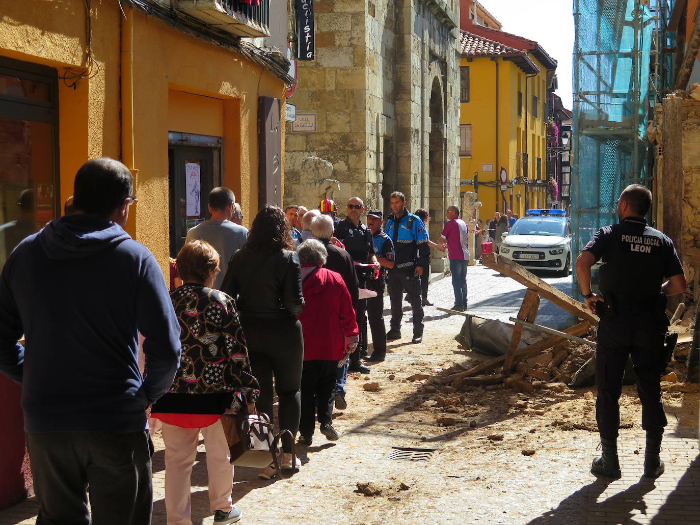 Situación del inmueble tras desplomarse.