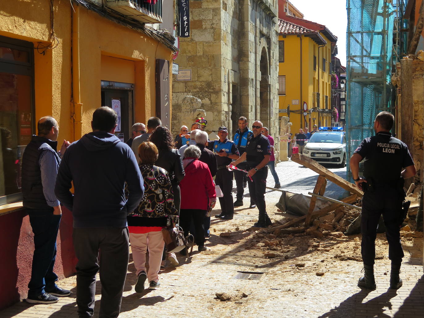 Situación del inmueble tras desplomarse.