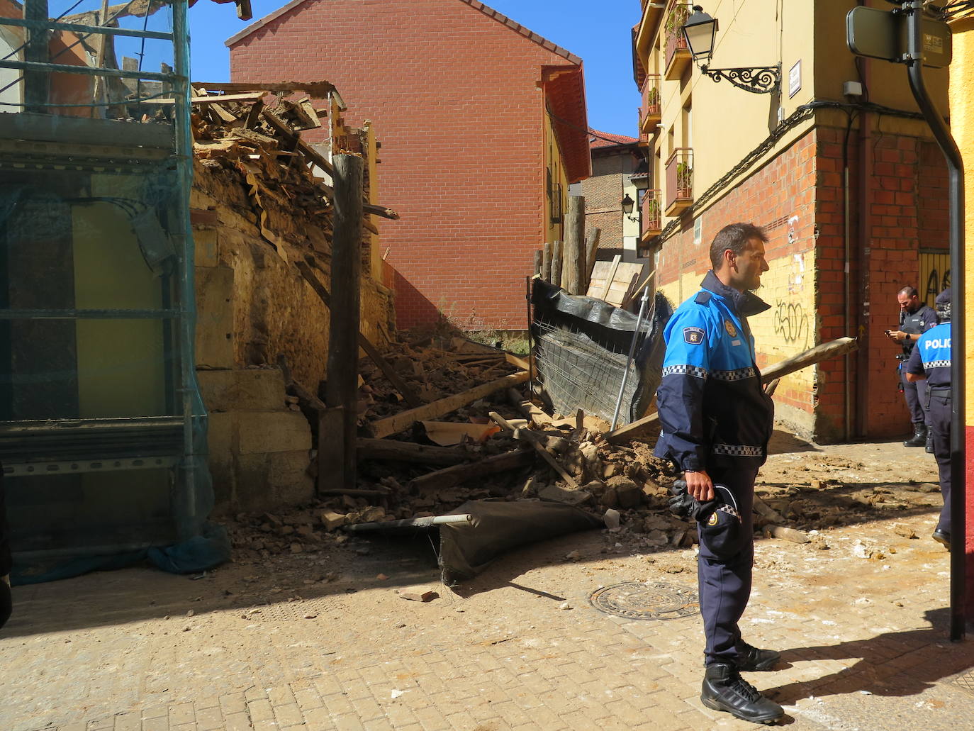 Situación del inmueble tras desplomarse.