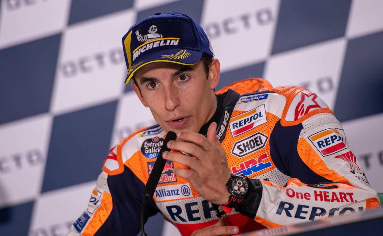 Marc Márquez, en rueda de prensa. 