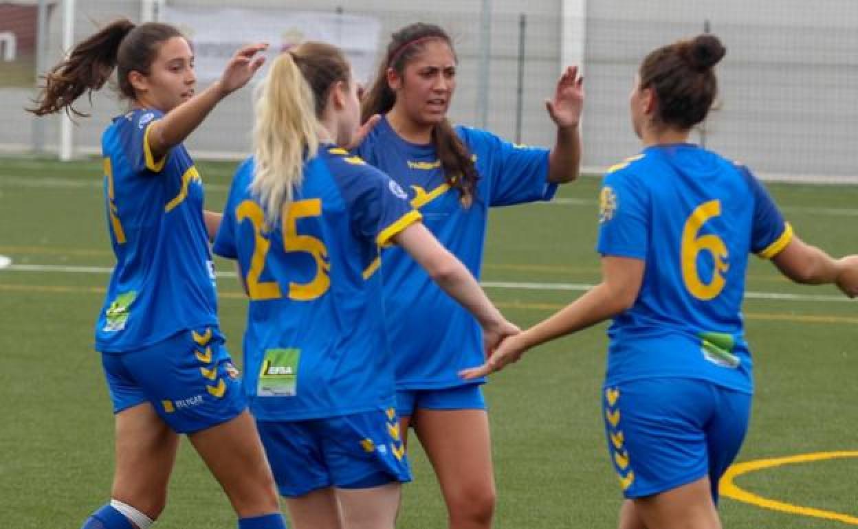 Las jugadoras celebran un gol en un partido pasado.