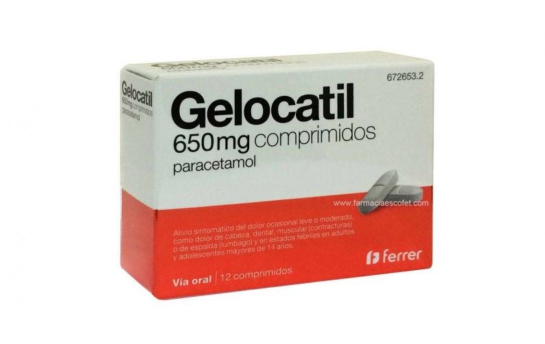 Sanidad retira un lote de 'Gelocatil' 1 gramo por estar etiquetado como si fuera 650 miligramos